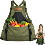 FIELD AND HARVEST Gardening Apron, Effortless Harvesting, Fruit Picking Apron with Internal Bag for Women (Green)