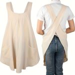 Summer Thin Apronu002FOne-Piece Pullover Apron with Crossed Back Without Tie Strapsu002FNon-Heavy Duty Apron Lightweight Apron