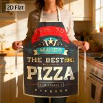 2D Flat 1pc BBQ& Pizza Night This Guy Makes Best Pizza Graphic Chef Apron Bold Print, Funny, Motivational 27 X 22 Inch(68 X 55cm) Kitchen Apron Funny Unisex Comfortable Fade Resistant for Cooking Party Home Chef, 2D Flat