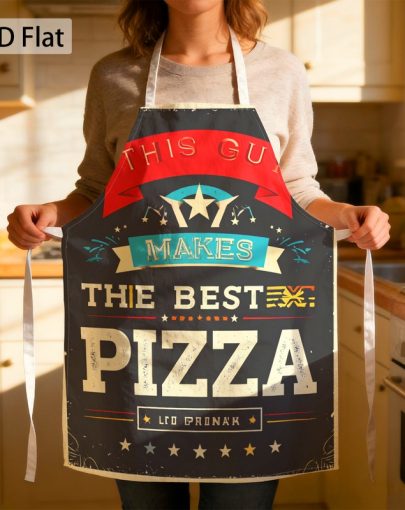 2D Flat 1pc BBQ& Pizza Night This Guy Makes Best Pizza Graphic Chef Apron Bold Print, Funny, Motivational 27 X 22 Inch(68 X 55cm) Kitchen Apron Funny Unisex Comfortable Fade Resistant for Cooking Party Home Chef, 2D Flat